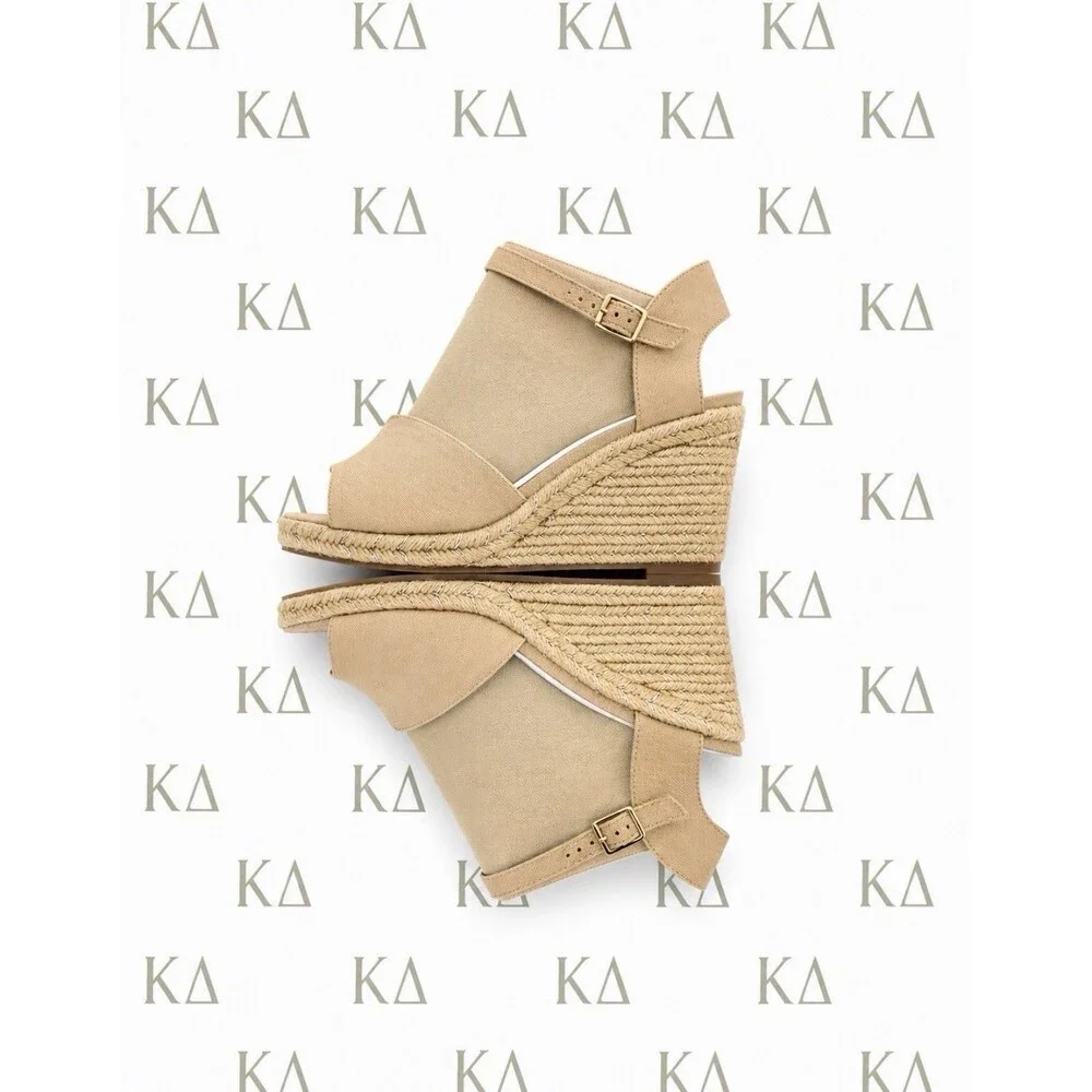 Lifestride Tess Wedge In Taupe Canvas Size 11M New In Box